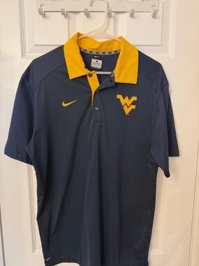 Nike Men’s Navy and Gold West Virginia Polo